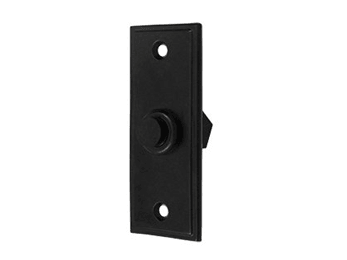 Rectangular Contemporary Bell Button - Black - New York Hardware Online