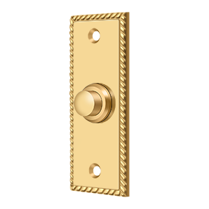 Rectangular Roped Door Bell by Deltana -   - PVD Polished Brass - New York Hardware