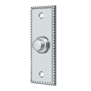 Rectangular Roped Door Bell by Deltana -  - Polished Chrome - New York Hardware