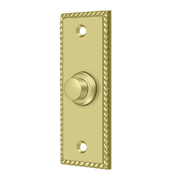 Rectangular Roped Door Bell by Deltana -  - Polished Brass - New York Hardware