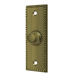 Rectangular Roped Door Bell by Deltana -  - Antique Brass - New York Hardware