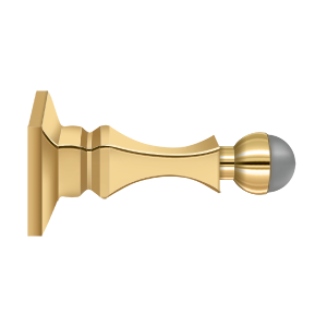 Decorative Solid Brass HD Baseboard Door Bumper by Deltana -  - PVD Polished Brass - New York Hardware