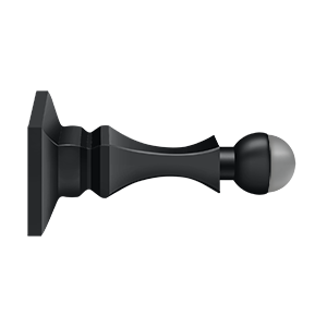 Decorative Solid Brass HD Baseboard Door Bumper by Deltana -  - Paint Black - New York Hardware