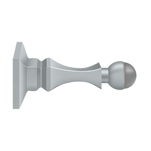 Decorative Solid Brass HD Baseboard Door Bumper by Deltana -  - Brushed Chrome - New York Hardware