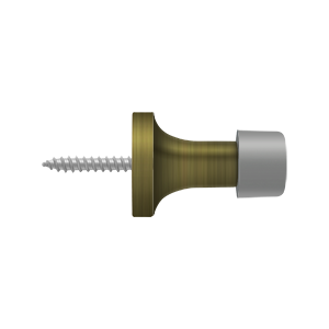 Small Solid Brass Baseboard Door Bumper by Deltana -  - Antique Brass - New York Hardware