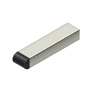 Contemporary Half-Cylinder Tip Solid Brass Baseboard Bumper by Deltana -  - Polished Nickel - New York Hardware