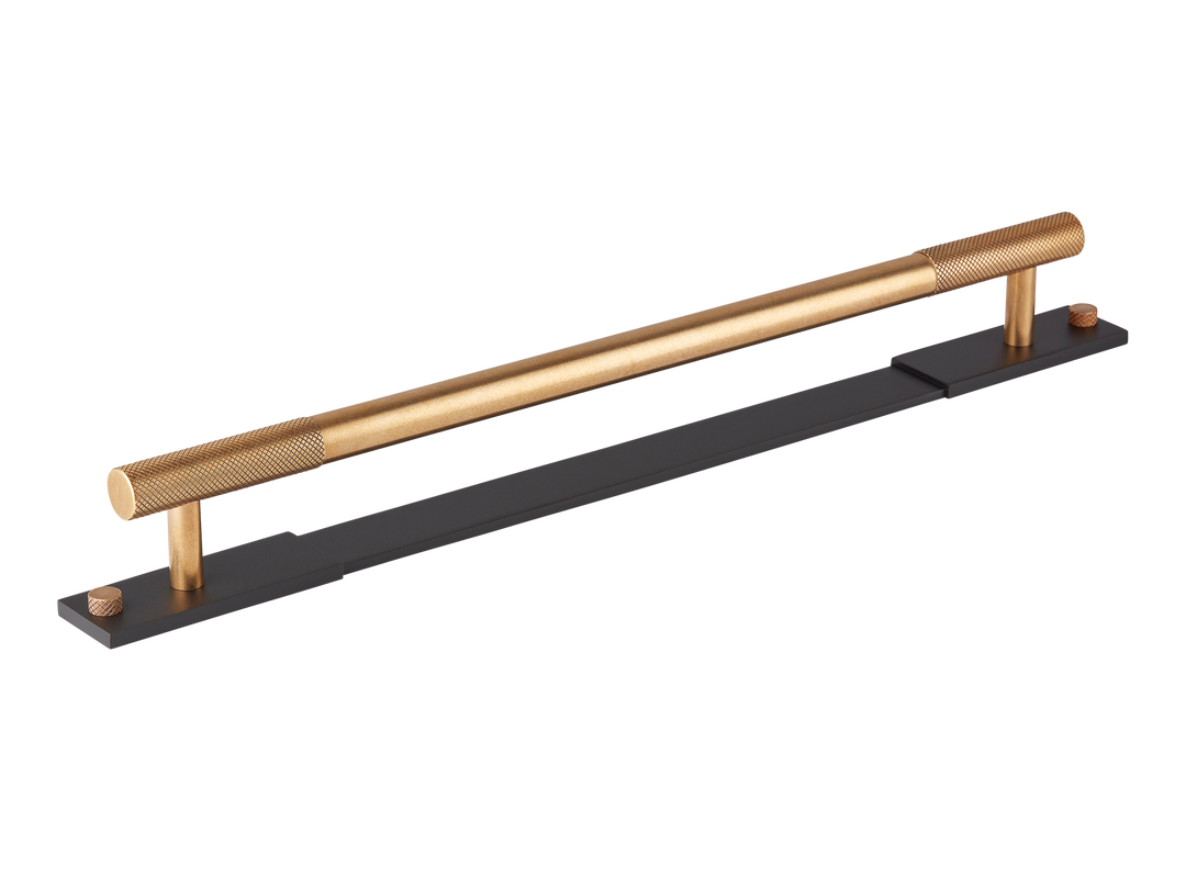 MIX Diamond Knurled Appliance Pull Handle & Backplate - Mixed Finish by Armac Martin - 608mm - Satin Chrome Plate