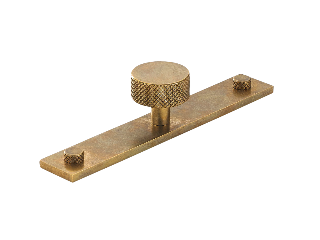 MIX Diamond Knurled Cabinet Knob & Backplate by Armac Martin - 128mm - Satin Chrome Plate