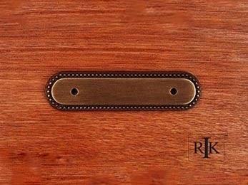 Beaded Oblong Pull Backplate 4 3/4" (121mm) - Polished Brass - New York Hardware Online