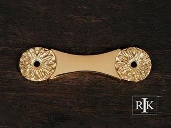 Flower Pull Backplate  4 1/8" (105mm) - Polished Brass - New York Hardware Online