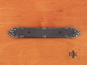 Ornate Edge Pull Backplate 7 1/16" (179mm) - Distressed Nickel - New York Hardware Online