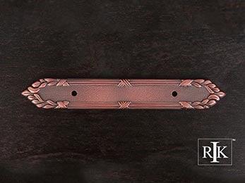 Ornate Edge Pull Backplate 7 1/16" (179mm) - Distressed Copper - New York Hardware Online