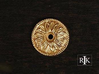 Flower Knob Backplate 1 1/2" (38mm) - Polished Brass - New York Hardware Online
