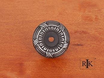 Cross & Petal Knob Backplate 1 3/8" (35mm) - Distressed Nickel - New York Hardware Online