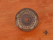 Cross & Petal Knob Backplate 1 5/8" (41mm) - Antique English - New York Hardware Online