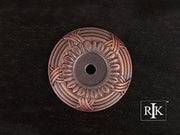 Cross & Petal Knob Backplate 1 5/8" (41mm) - Distressed Copper - New York Hardware Online