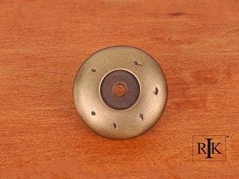 Distressed Knob Backplate 1 9/16" (40mm) - Antique English - New York Hardware Online