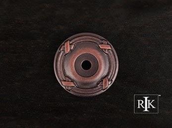 Line & Cross Knob Backplate 1 1/4" (32mm) - Distressed Copper - New York Hardware Online
