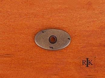 Distressed Oval Backplate 1 1/2" (38mm) - Antique English - New York Hardware Online