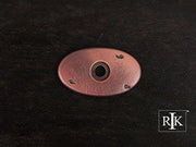 Distressed Oval Backplate 1 1/2" (38mm) - Distressed Copper - New York Hardware Online