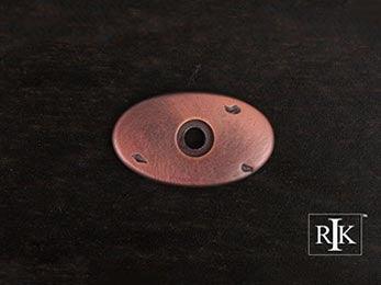 Distressed Oval Backplate 1 1/2" (38mm) - Distressed Copper - New York Hardware Online