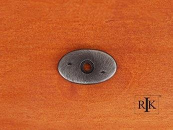 Distressed Oval Backplate 1 1/2" (38mm) - Distressed Nickel - New York Hardware Online