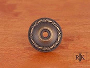 Flat Deco-Leaf Knob Backplate 1 1/4" (32mm) - Antique English - New York Hardware Online