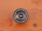 Flat Deco-Leaf Knob Backplate 1 1/4" (32mm) - Distressed Nickel - New York Hardware Online