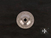 Flat Deco-Leaf Knob Backplate 1 1/4" (32mm) - Pewter - New York Hardware Online