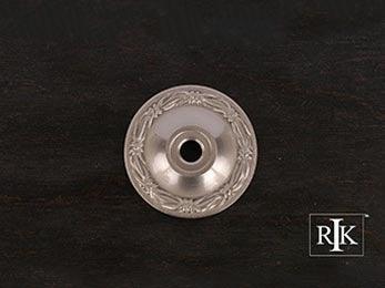 Flat Deco-Leaf Knob Backplate 1 1/4" (32mm) - Pewter - New York Hardware Online
