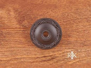 Flat Deco-Leaf Knob Backplate 1 1/4" (32mm) - Oil Rubbed Bronze - New York Hardware Online
