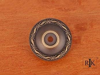 Flat Deco-Leaf Knob Backplate 1 1/2" (38mm) - Antique English - New York Hardware Online