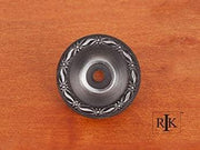 Flat Deco-Leaf Knob Backplate 1 1/2" (38mm) - Distressed Nickel - New York Hardware Online