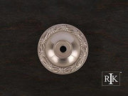 Flat Deco-Leaf Knob Backplate 1 1/2" (38mm) - Pewter - New York Hardware Online