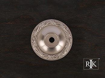 Flat Deco-Leaf Knob Backplate 1 1/2" (38mm) - Pewter - New York Hardware Online