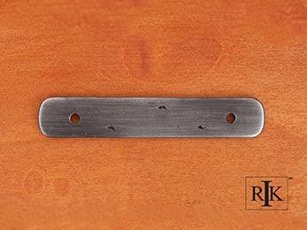Distressed Rectangular Backplate 4 3/8" (111mm) - Distressed Nickel - New York Hardware Online