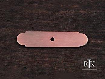 Small Backplate with One Hole 3 9/16" (90mm) - Distressed Copper - New York Hardware