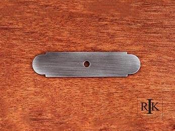 Small Backplate with One Hole 3 9/16" (90mm) - Distressed Nickel - New York Hardware