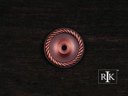 Rope Single Hole Backplate 1 5/8" (41mm) - Distressed Copper - New York Hardware