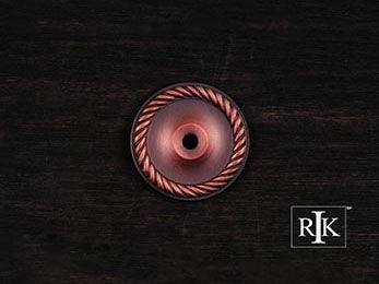 Rope Single Hole Backplate 1 5/8" (41mm) - Distressed Copper - New York Hardware