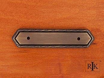 Deco-Leaf Edge Pull Backplate 5" (127mm) - Antique English - New York Hardware Online