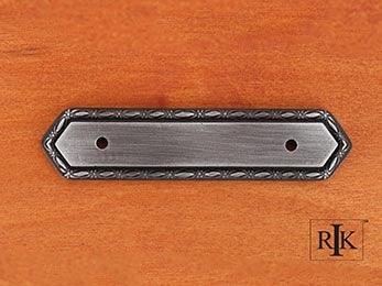 Deco-Leaf Edge Pull Backplate 5" (127mm) - Distressed Nickel - New York Hardware Online