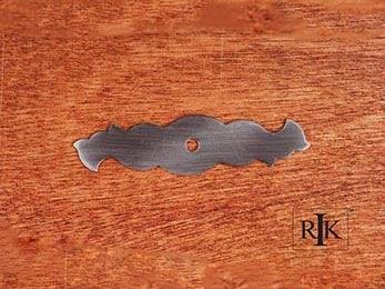 Curvy Single Hole Backplate  3 5/16" (84mm) - Distressed Nickel - New York Hardware Online