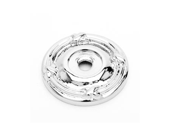 Line & Cross Knob Backplate 1 1/4" (32mm) - Polished Nickel - New York Hardware Online