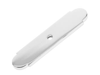 Small Backplate with One Hole 3 9/16" (90mm) - Polished Nickel - New York Hardware