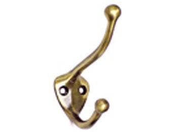 Solid Brass Coat & Hat Hook - Antique Brass - New York Hardware Online