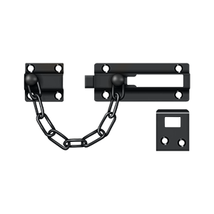 Doorbolt Chain Guard by Deltana -  - Paint Black - New York Hardware