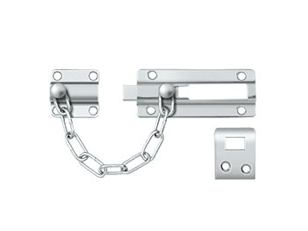 Security Door Guard Chain with Doorbolt - Polished Chrome - New York Hardware Online