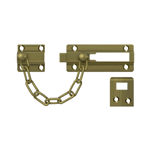 Doorbolt Chain Guard by Deltana -  - Antique Brass - New York Hardware