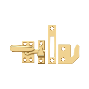 Small Casement Fastener Window Lock by Deltana -  - PVD Polished Brass - New York Hardware